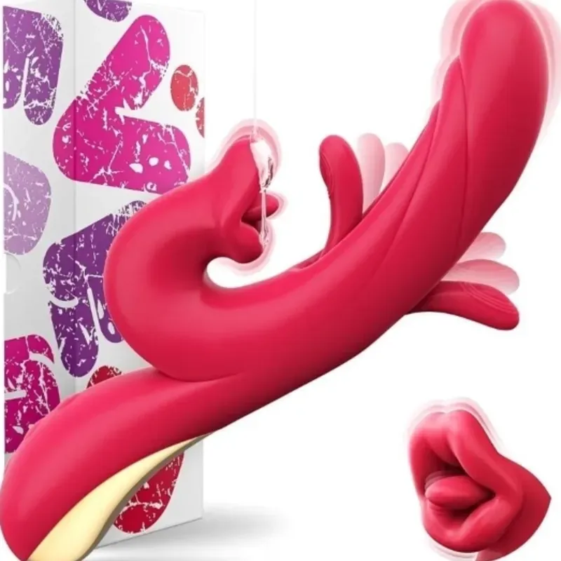 Dildo Vibrador de Aleteo