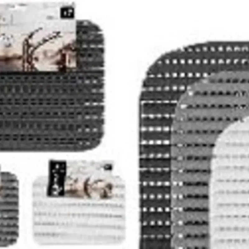 Set 2 alfombrillas antideslizantes (32 x 32 cm) 3 colores neutros