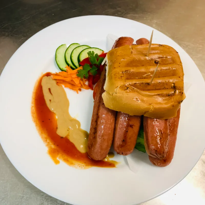 Pan con perro caliente