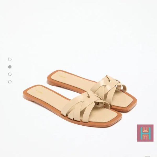 SANDALIA PLANA TRENZADA BEIGE LEFTIES