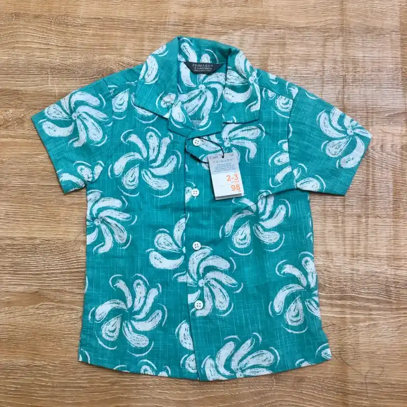 Camisa tropical color azul