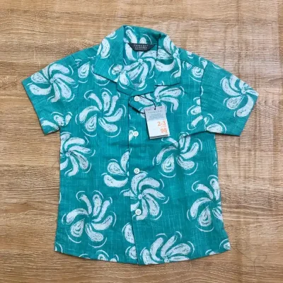 Camisa tropical color azul