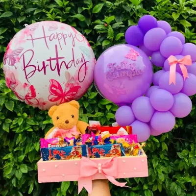 Regalo rosa con peluche