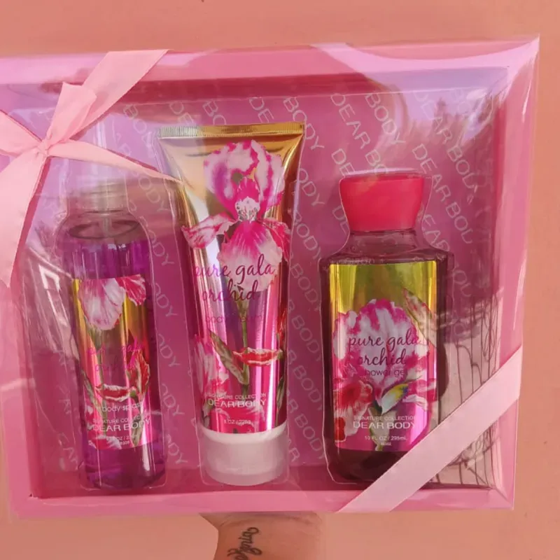 Set de perfume,crema para la piel y colonia