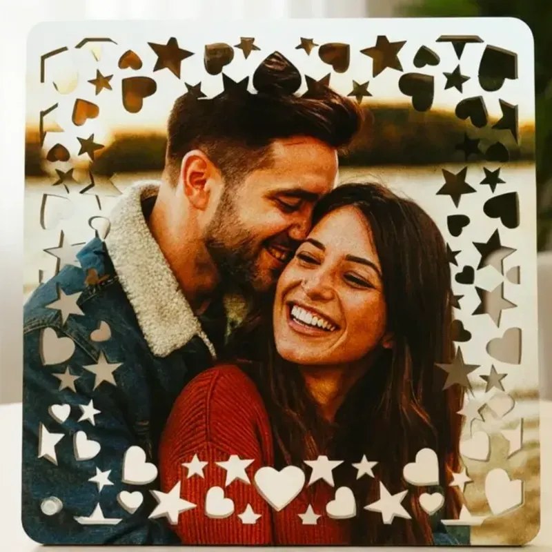 Cuadro MDF de estrellas y corazones