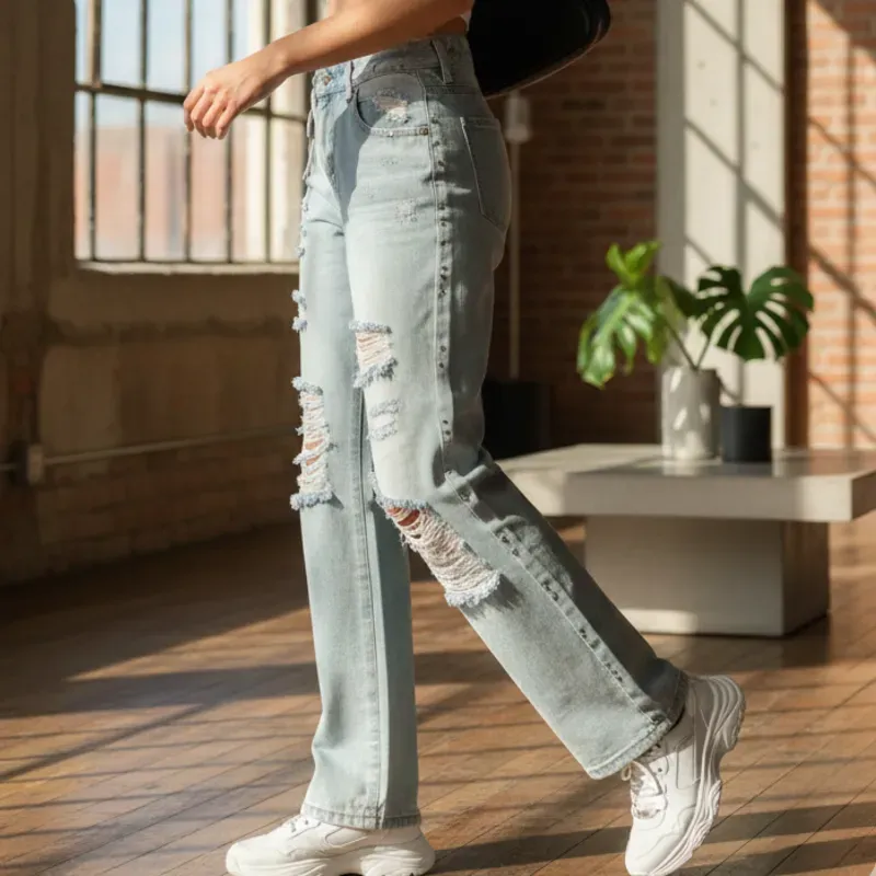 Pantalón mezclilla clara