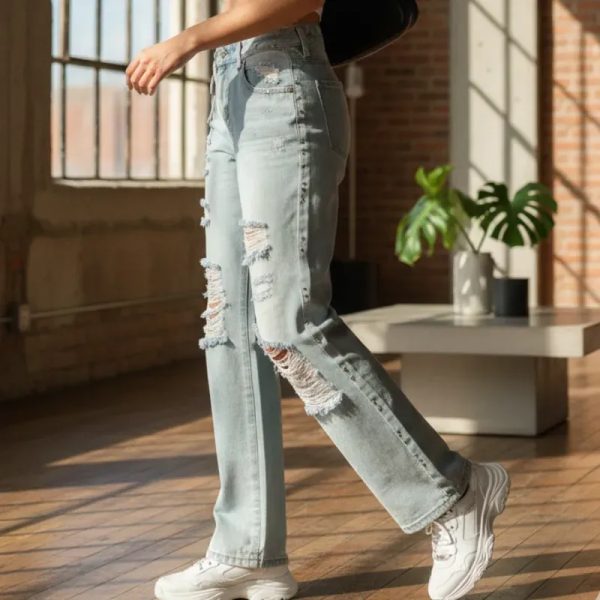 Pantalón mezclilla clara