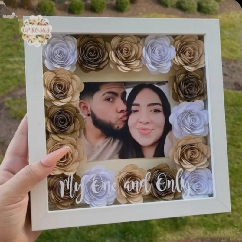 Cuadro 3D con flores