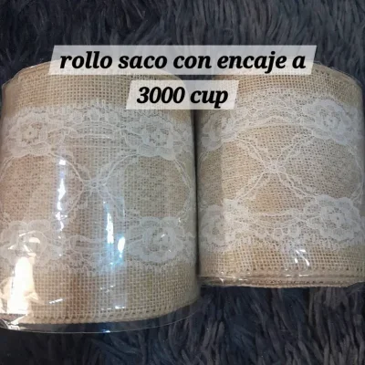 Rollo yute con encaje