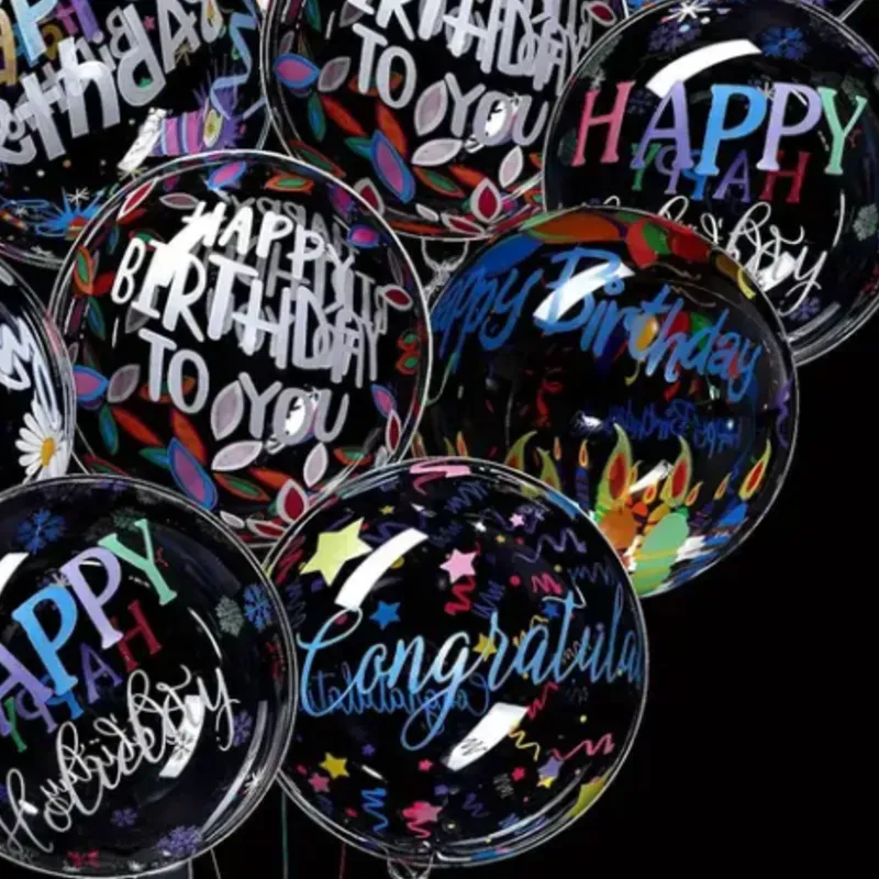 Globos burbujas con carteles