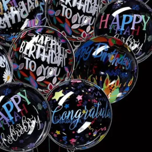 Globos burbujas con carteles