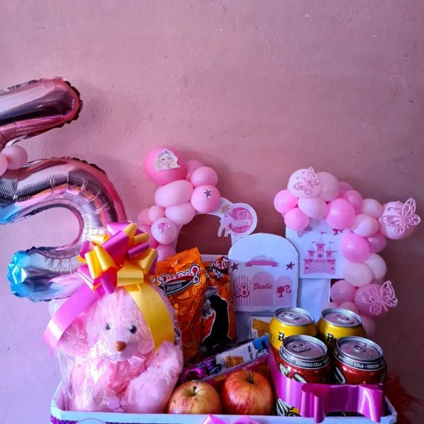 Caja de confituras con peluche