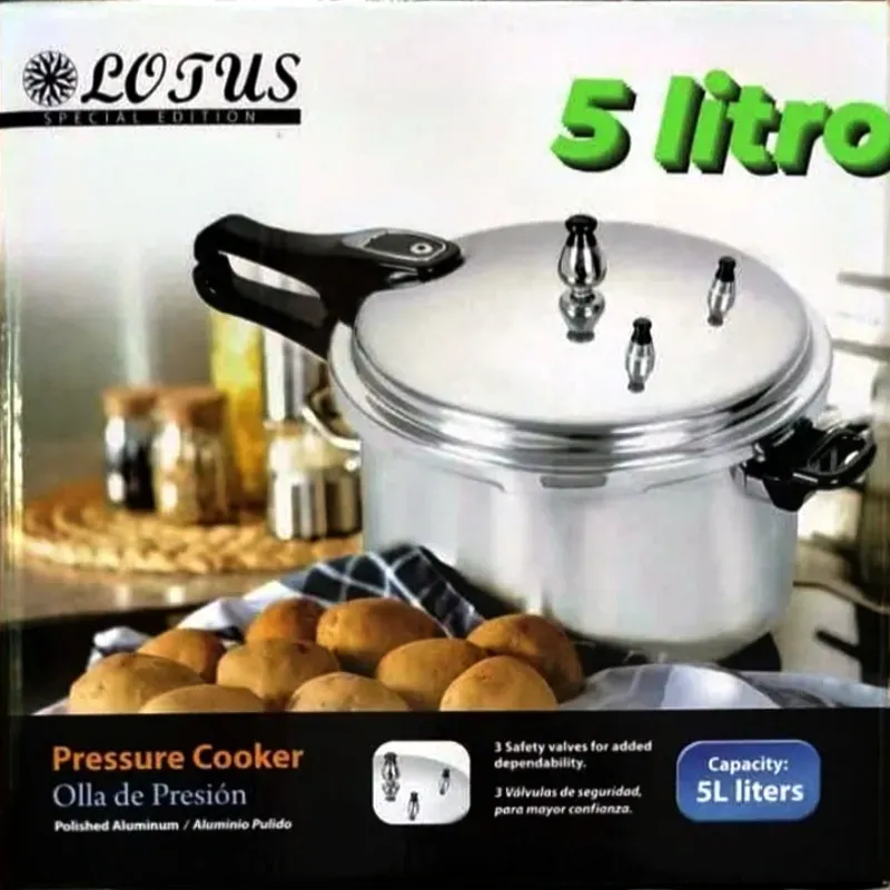 Olla de presión de 5 y 7 litros (no inducción). Marca Lotus