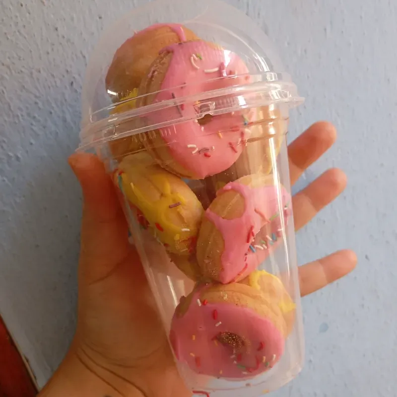 Vaso sorpresa de minidonas