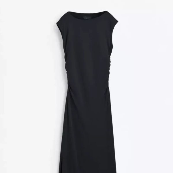 Vestido Negro Tela Textura Licra