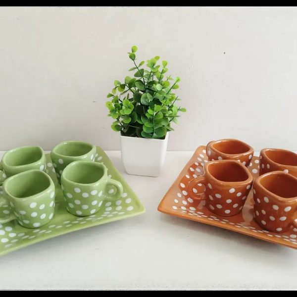 Set bandeja plato cuadrado + 4 tazas
