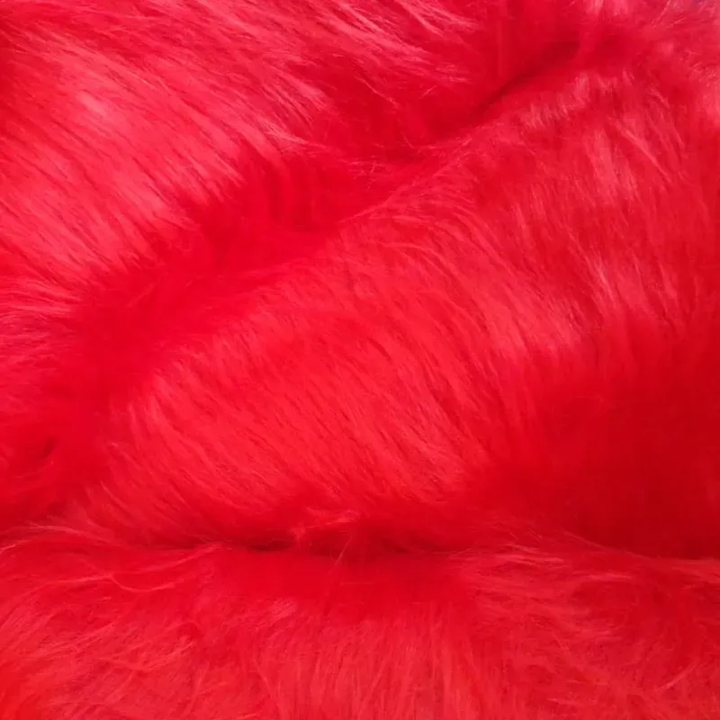 Tela peluche pelo largo ROJO