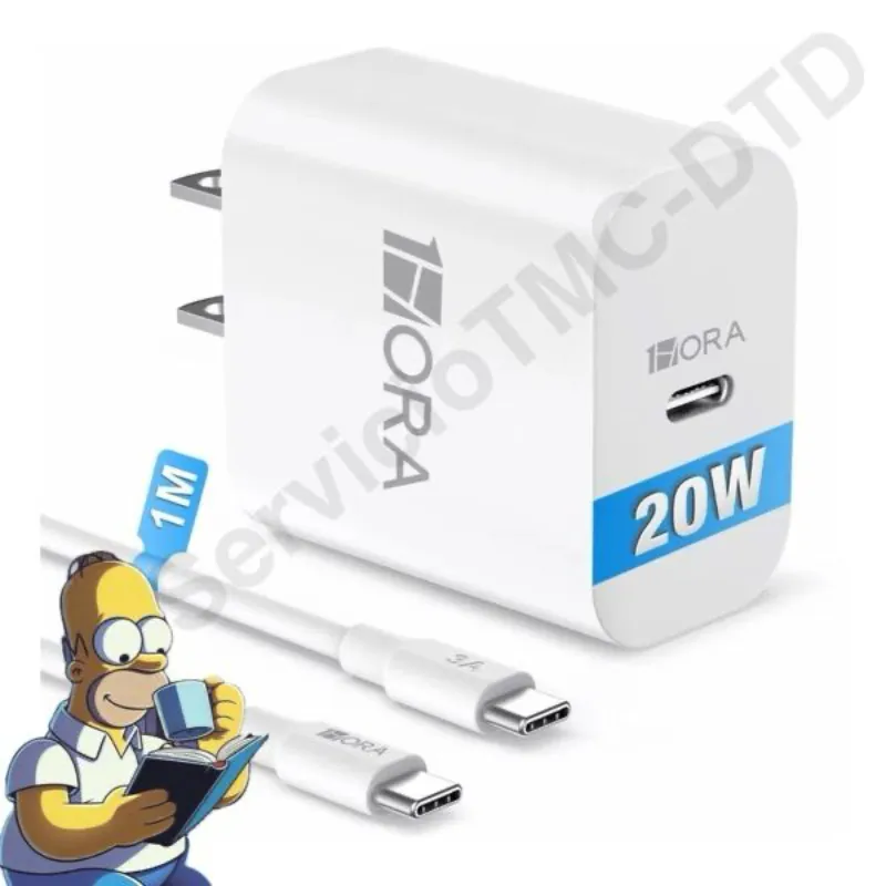 Combo de Cable con Cargador 1HORA 20W