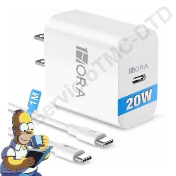 Combo de Cable con Cargador 1HORA 20W