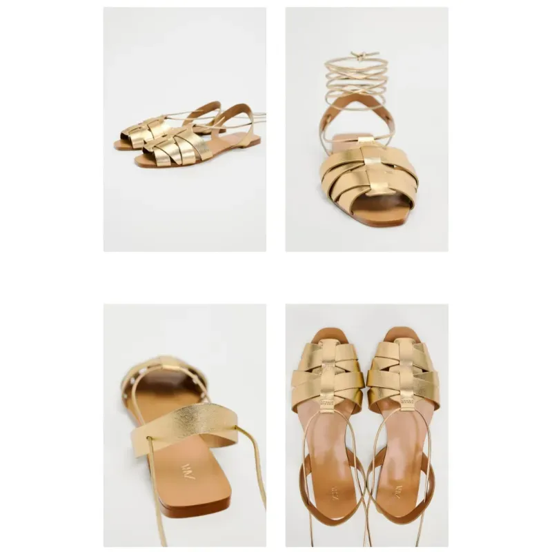 Sandalias Zara doradas