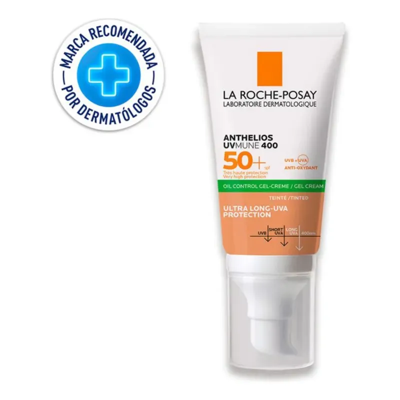 Protector solar facial La Roche-Posay Oil Control Gel con color SPF 50+  50ml