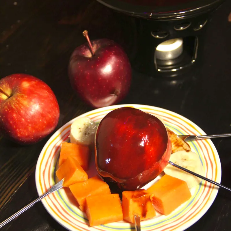 Fondue de chocolate con frutas