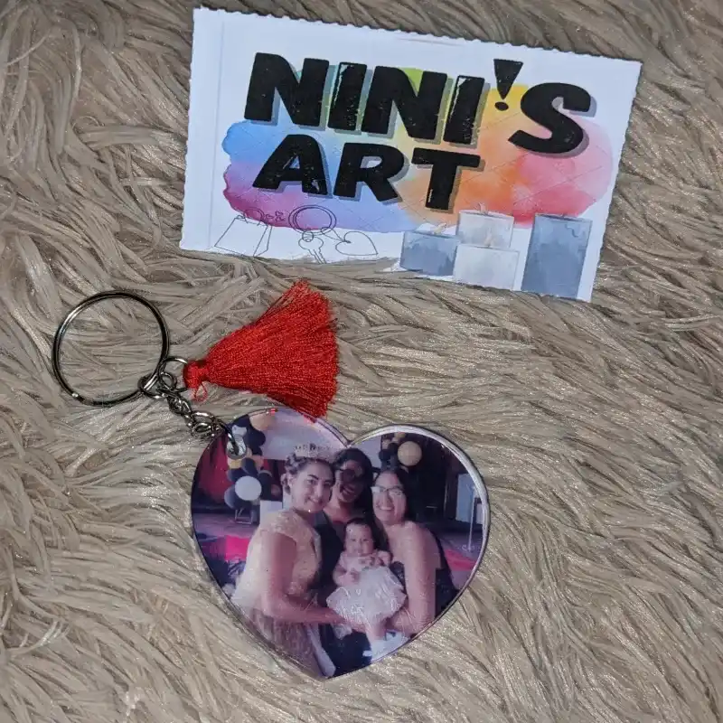 Llavero en forma d corazon grande con foto