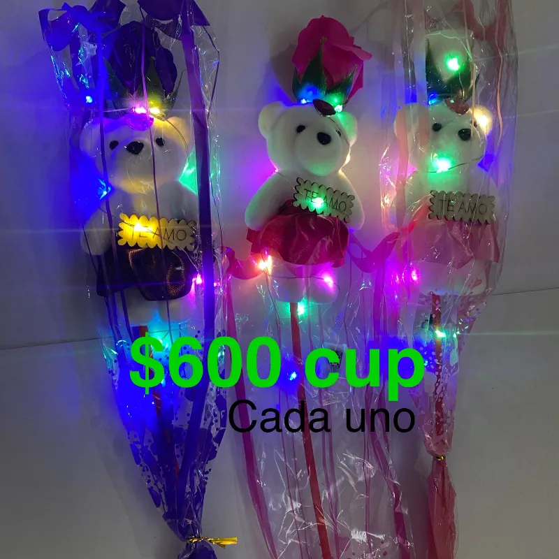 Ositos con flores y luces