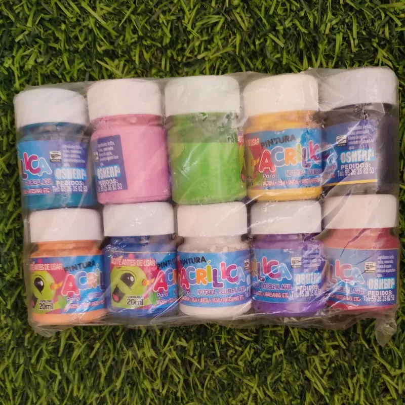 Juego de 10 pinturas acrílicas