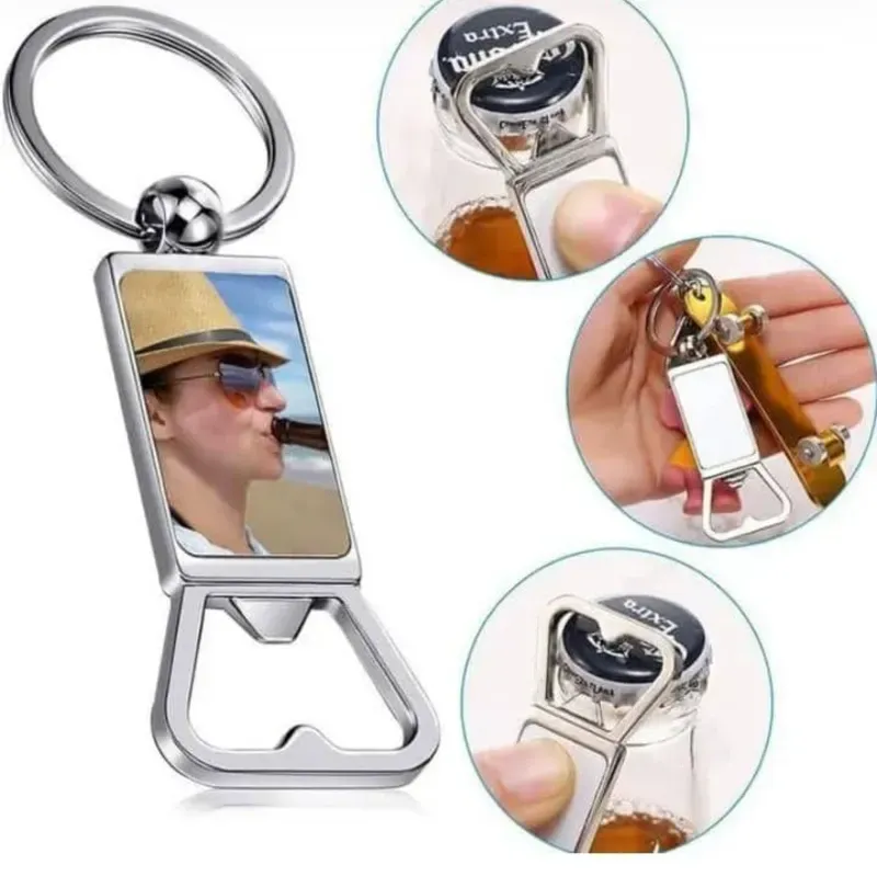 LLAVERO METÁLICO RECTANGULAR CON ABRIDOR