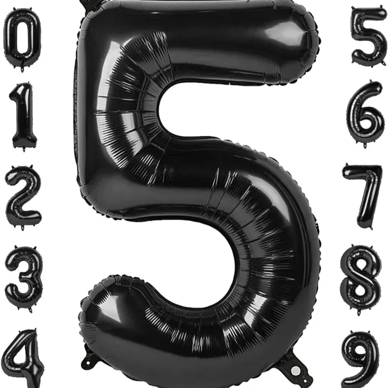 Globo foil número 5 negro