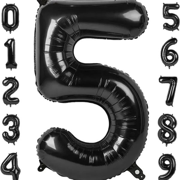 Globo foil número 5 negro