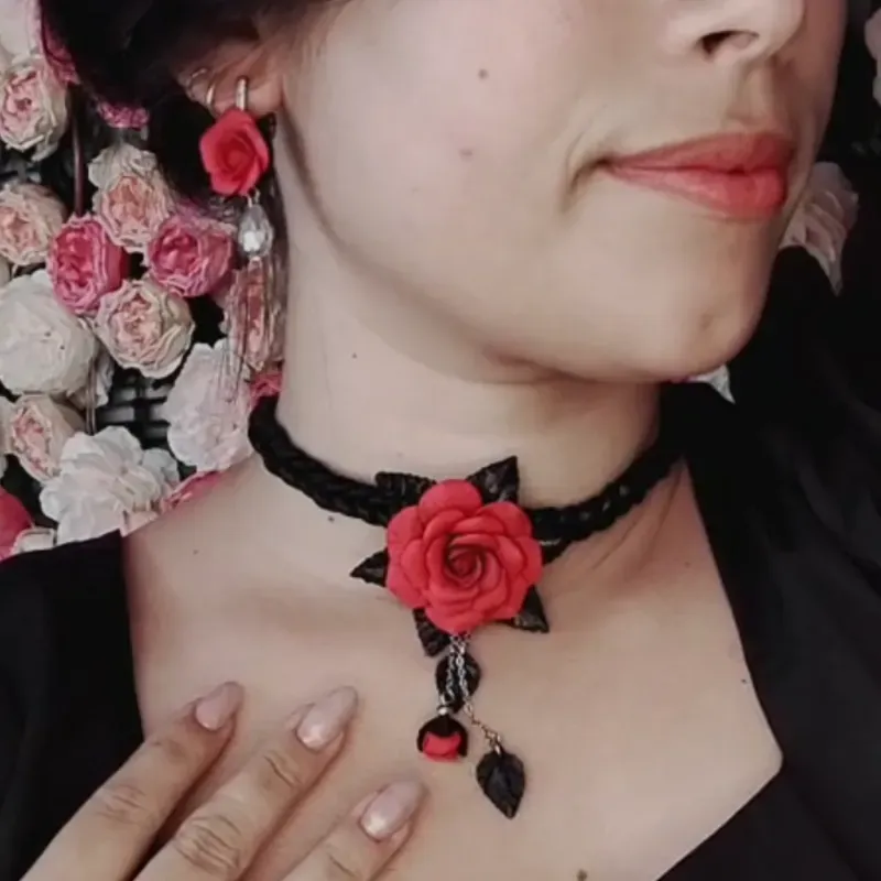✨Juego de Collar y Aretes GÓTICO✨
