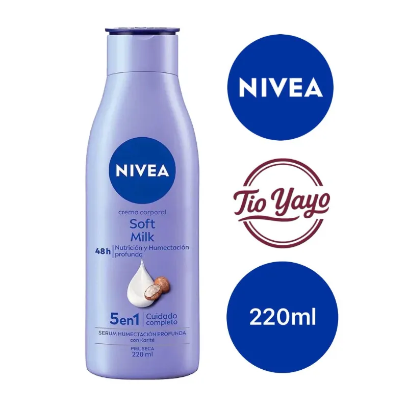 Crema corporal Nívea Soft Milk 5en1 220ml