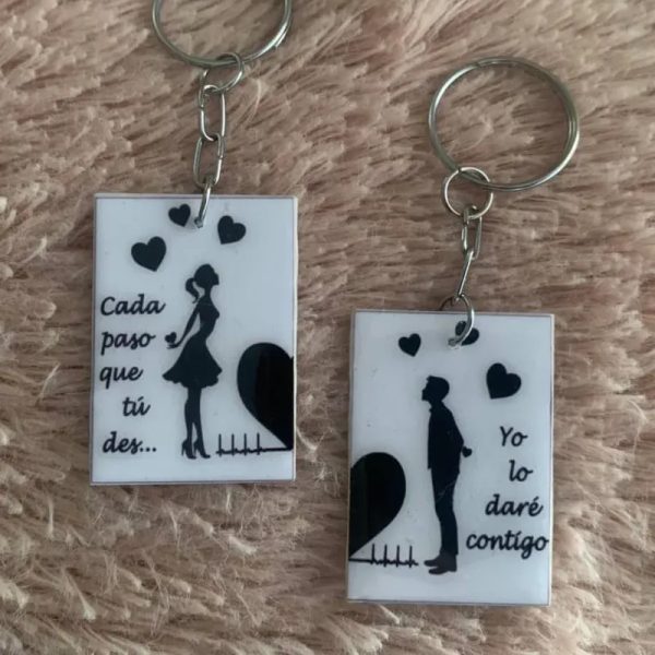 Llaveros encapsulados con cartulina