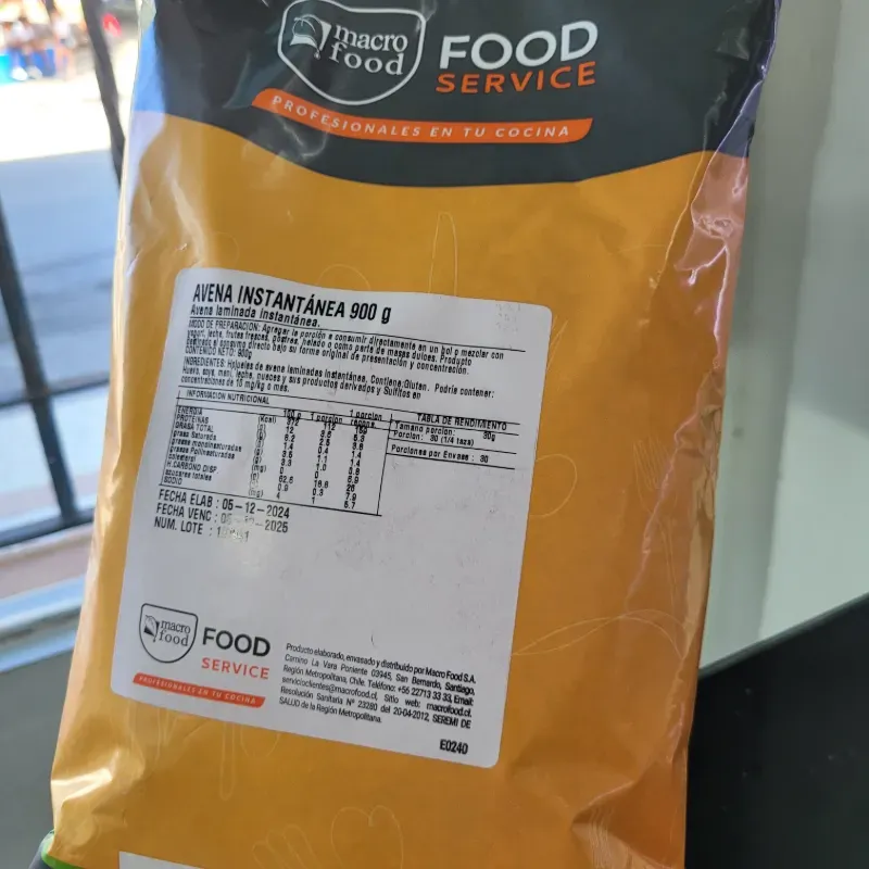 Avena instantánea Macro Food 900gr