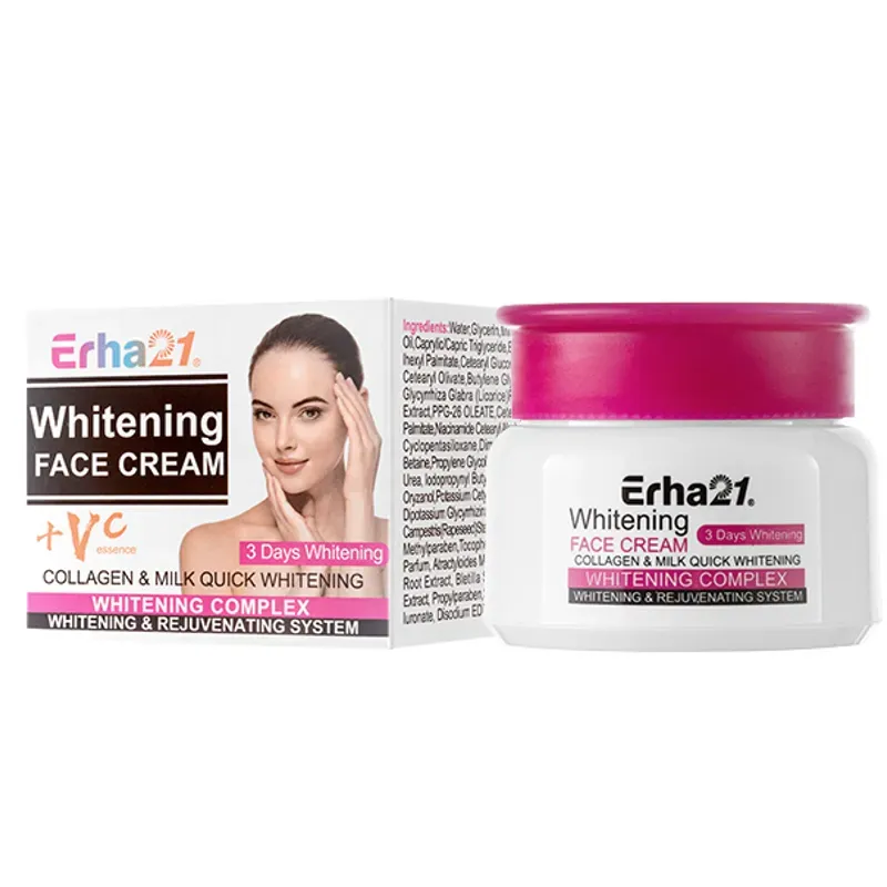 Crema Erha 21 aclararte con colágeno, leche  y vitamina c