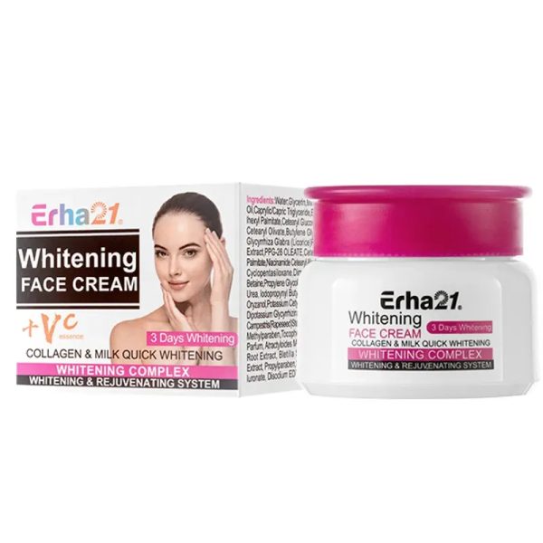 Crema Erha 21 aclararte con colágeno, leche  y vitamina c