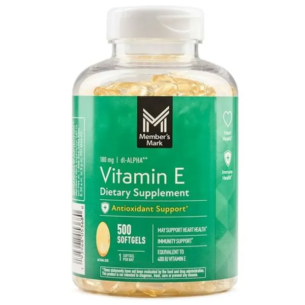 Vitamina E - Member's Mark - 180mg - 500 capsulas de Gel