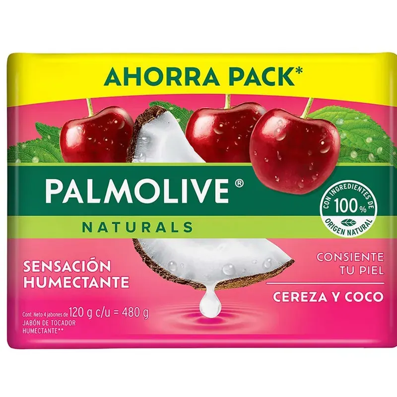 Pack de jabón Palmolive Naturals de cereza  y coco 