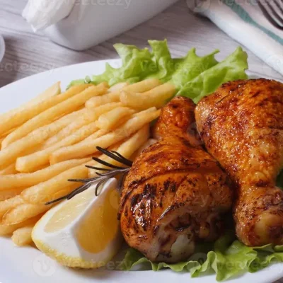 Pollo y papas fritas