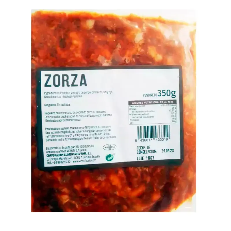 ZORZA ESTUCHE 350 GR C/16 UNID 1000867 PRECIO 4.81