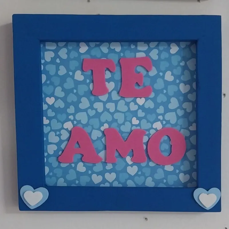 Cuadro TE AMO azul