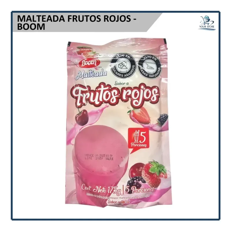 Malteada Frutos Rojos - Boom (175g)