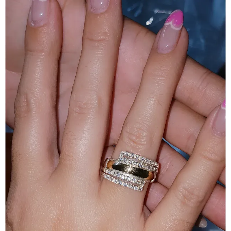 Anillo de plata 925 y oro 10k