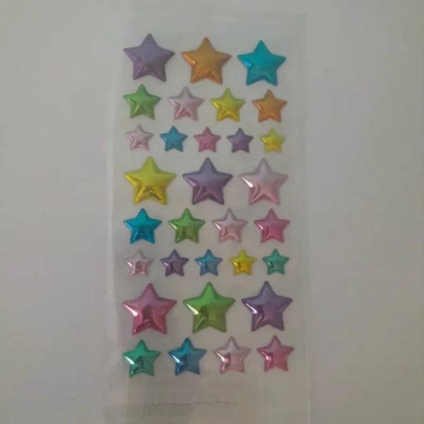Stickers 3d forma estrella varios tamaños varios colores 3