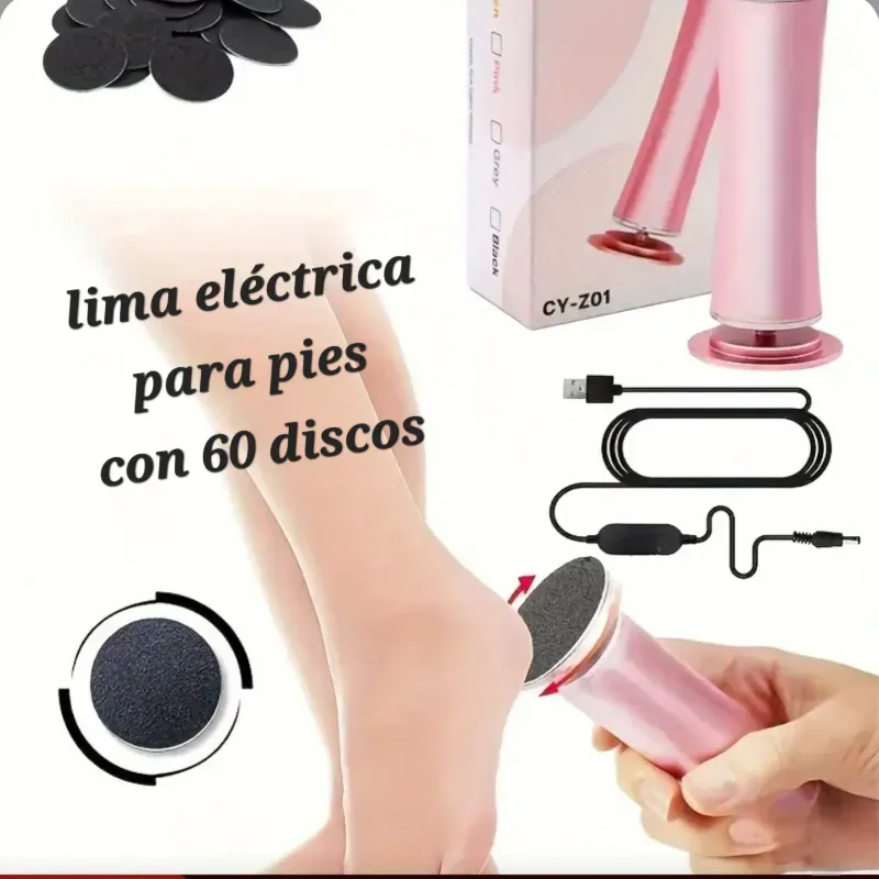 Lijadora eléctrica para pies con 60 discos