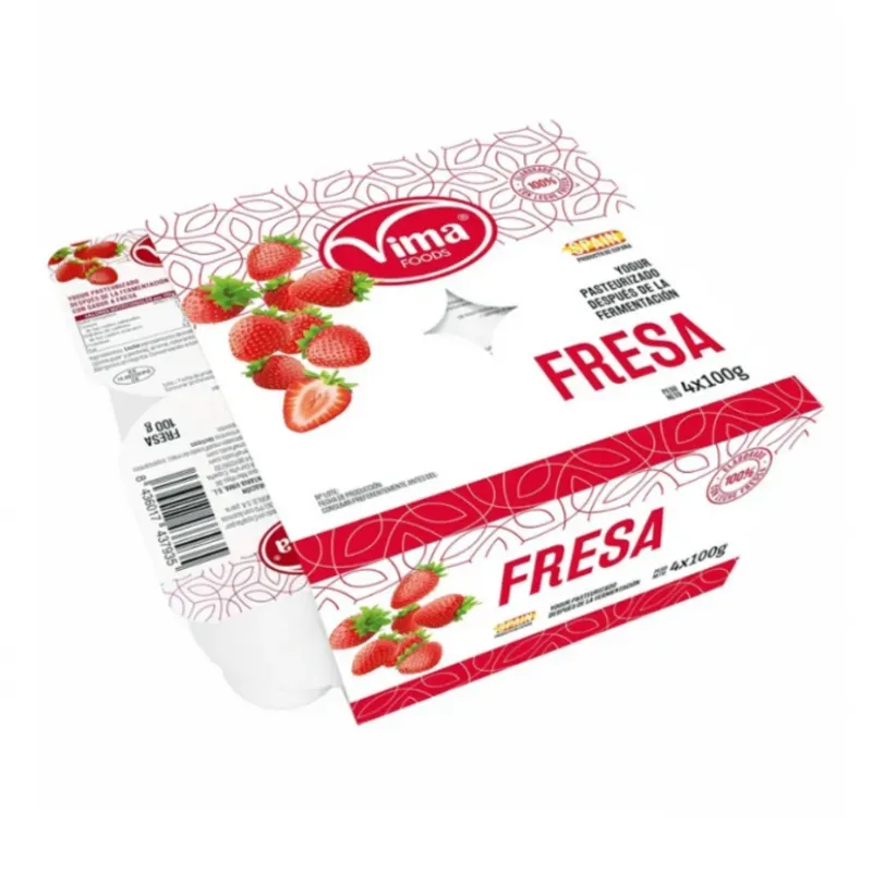 Blister de  4 Vasitos de yogurt de fresa 