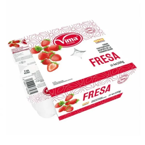 Blister de  4 Vasitos de yogurt de fresa 