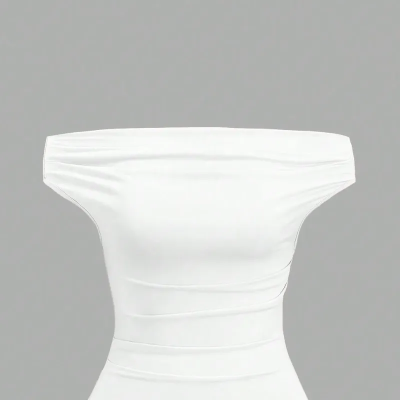 Top con hombros descubiertos y fruncido en la cintura